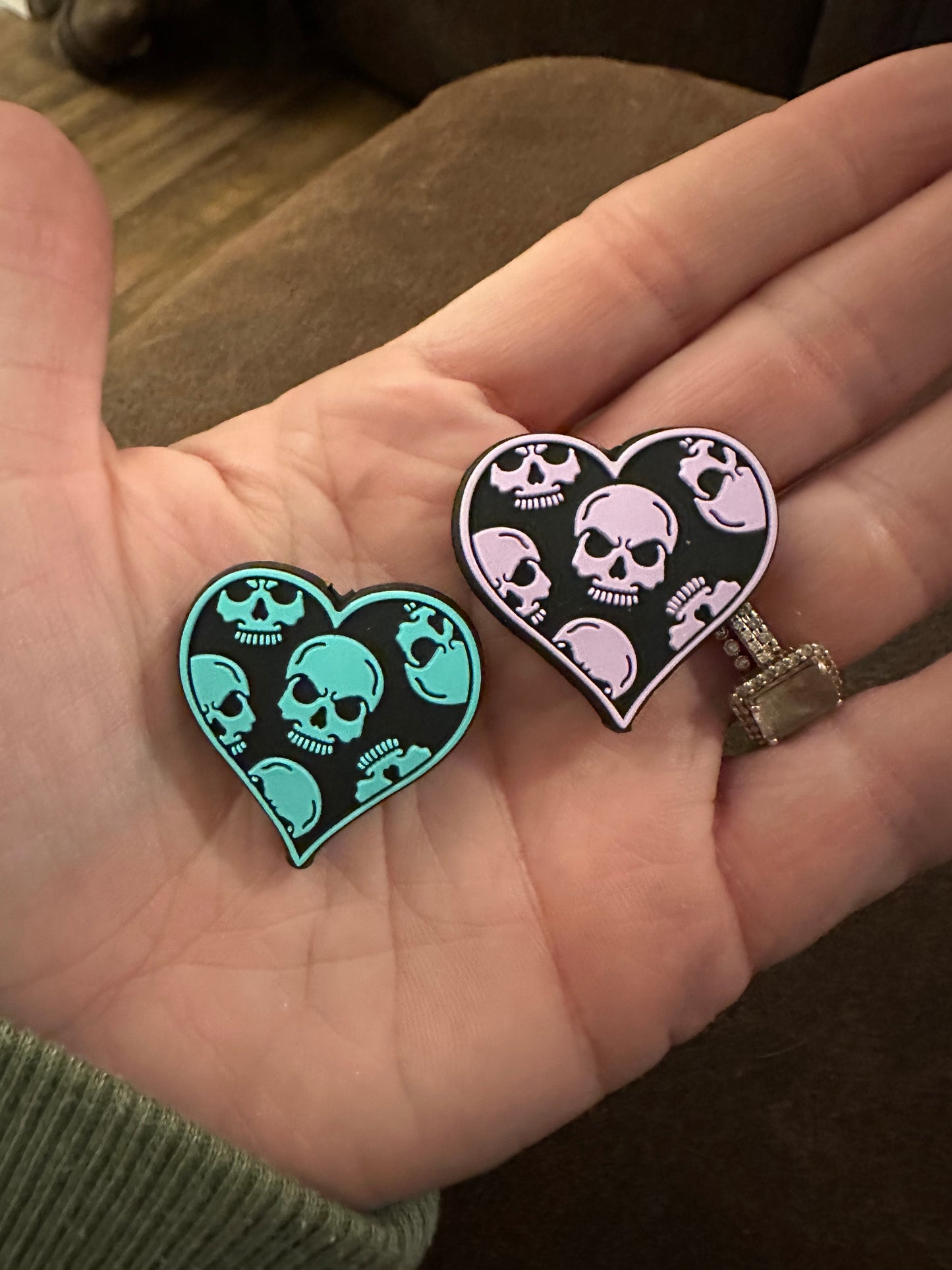 Skeleton Heart Silicone Focal Beads