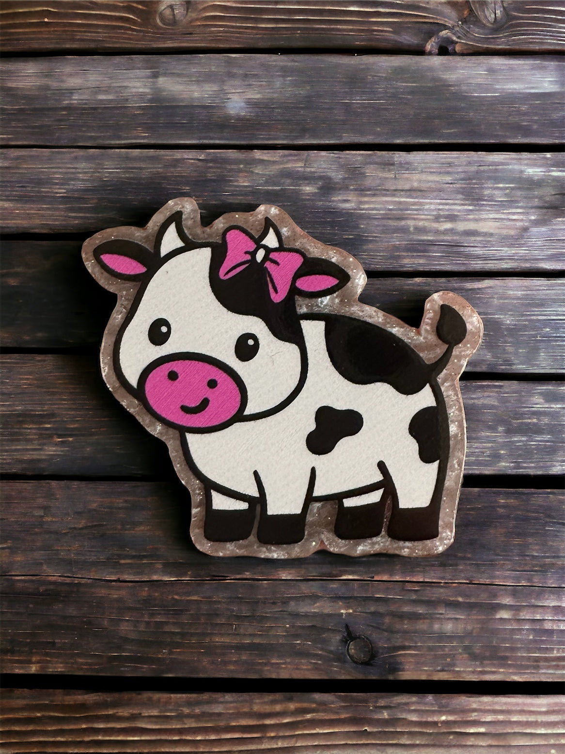 Cow Acrylic Flatback Glitter