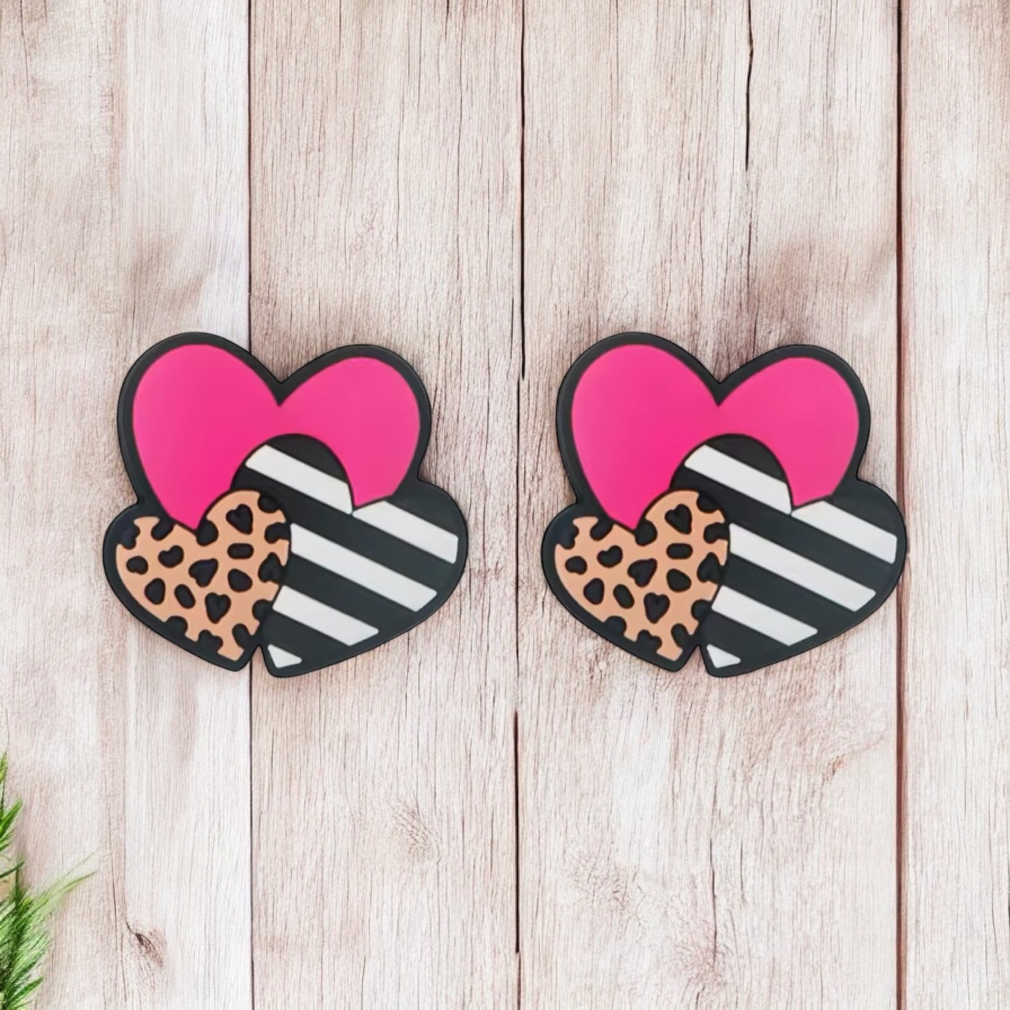 Valentine Heart Silicone Focal Bead