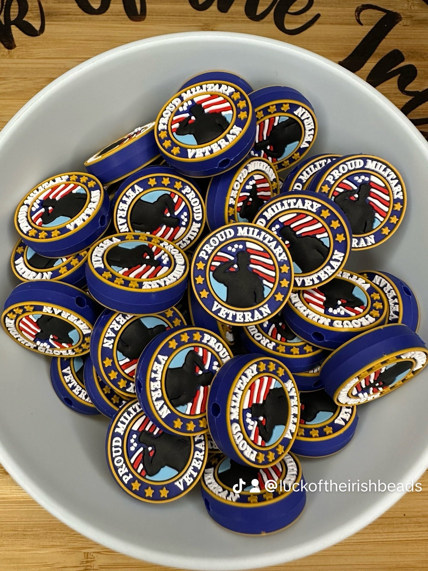 Military Veteran Silicone Focal Bead