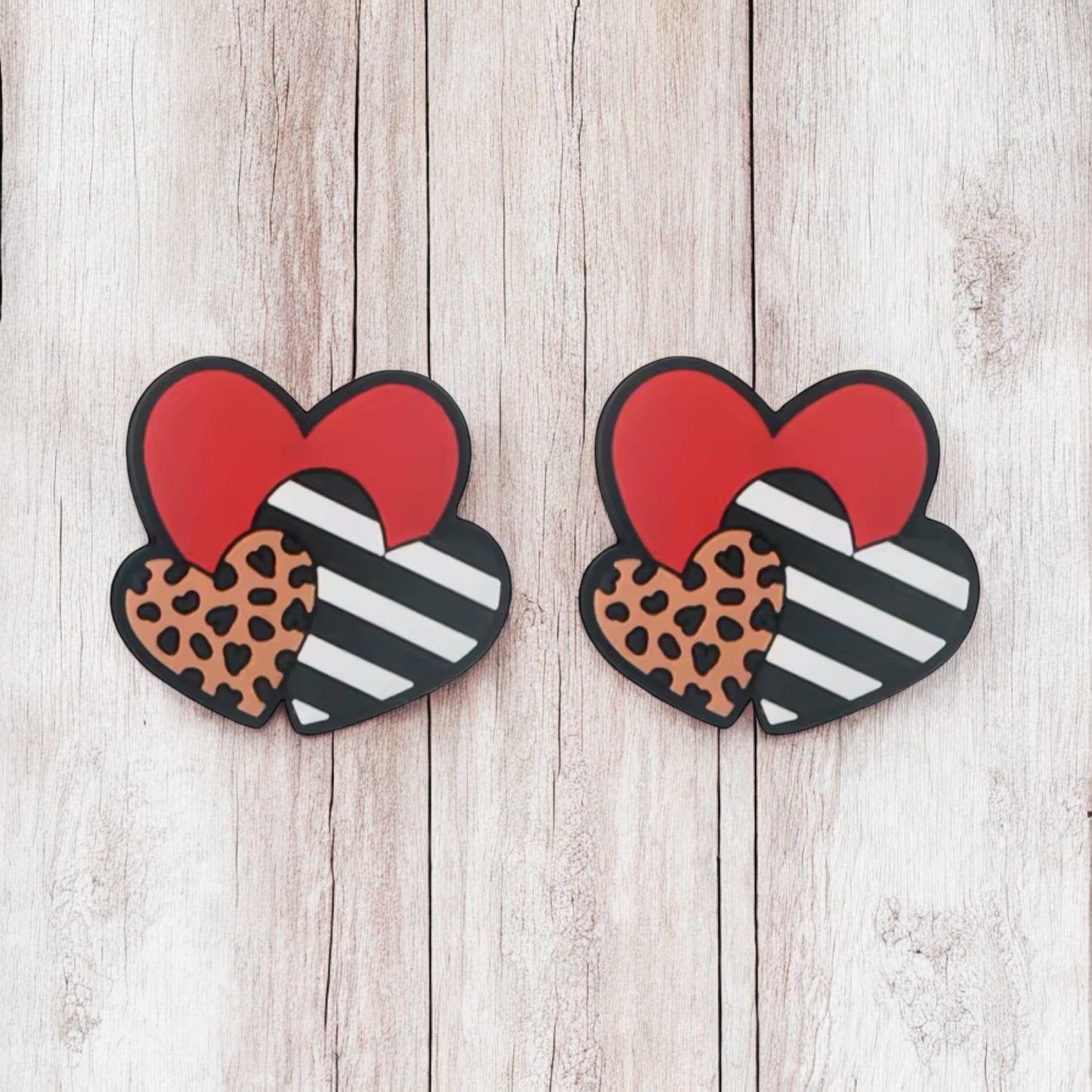 Valentine Heart Silicone Focal Bead