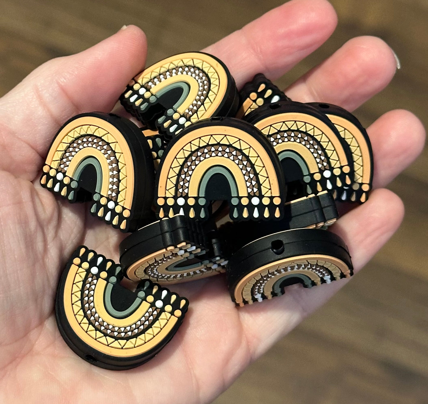 Western Boho Rainbow Fringe Focal Bead