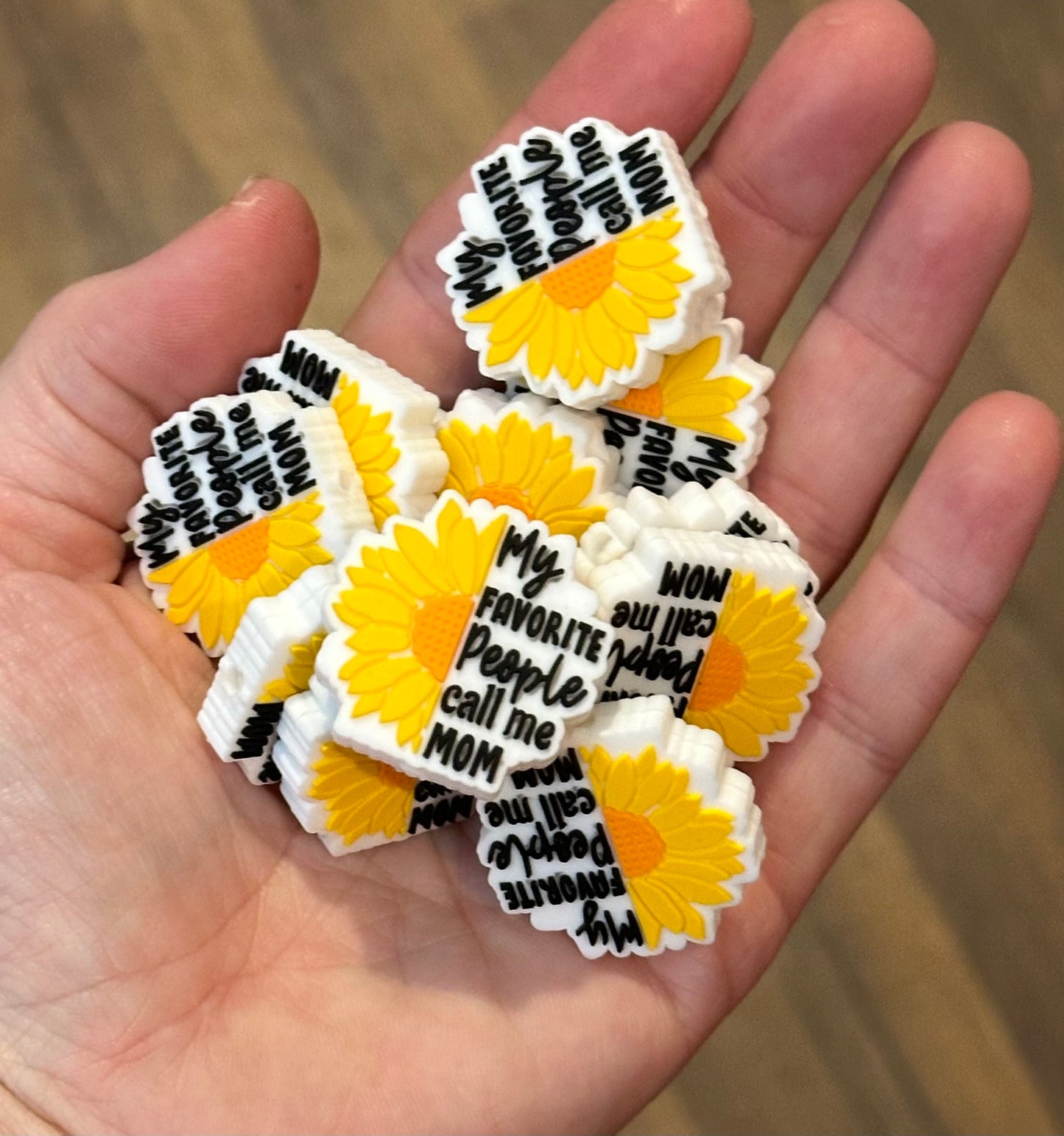 Mom Sunflower Silicone Focal Bead