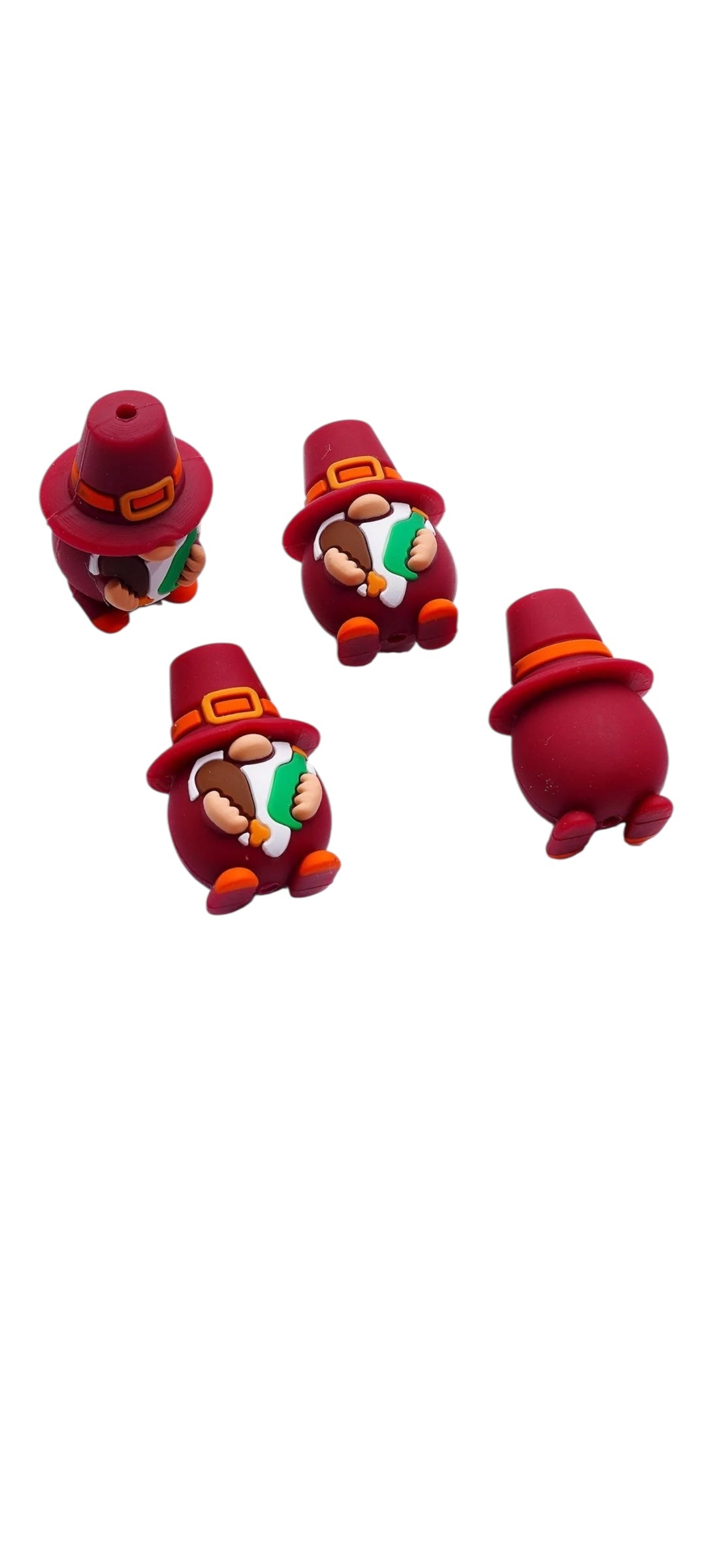 Thanksgiving Gnome 3D Silicone Focal Bead