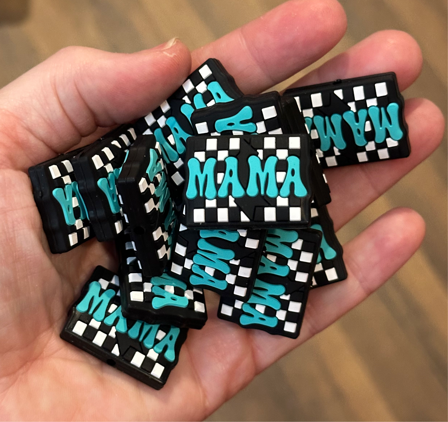 Mama Mom Silicone Focal Bead