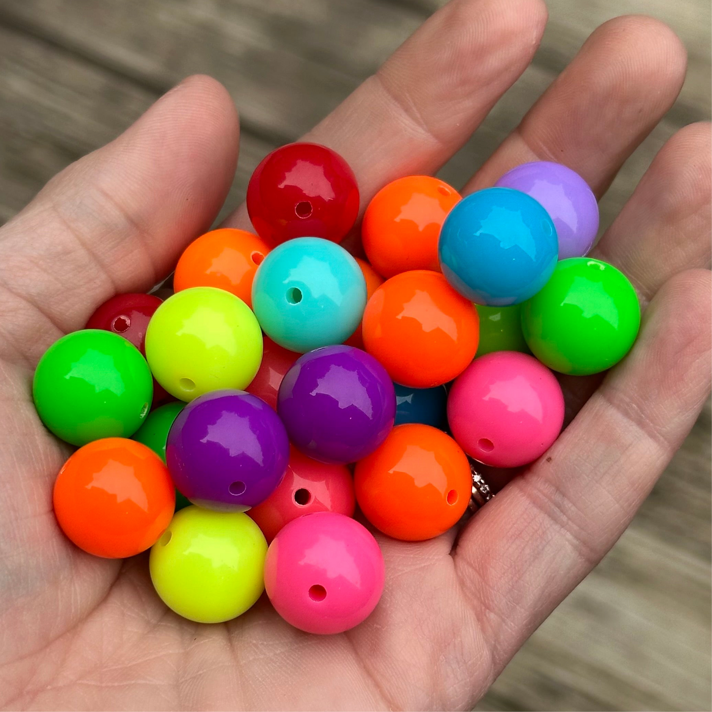 16mm Acrylic Neon Beads Mix