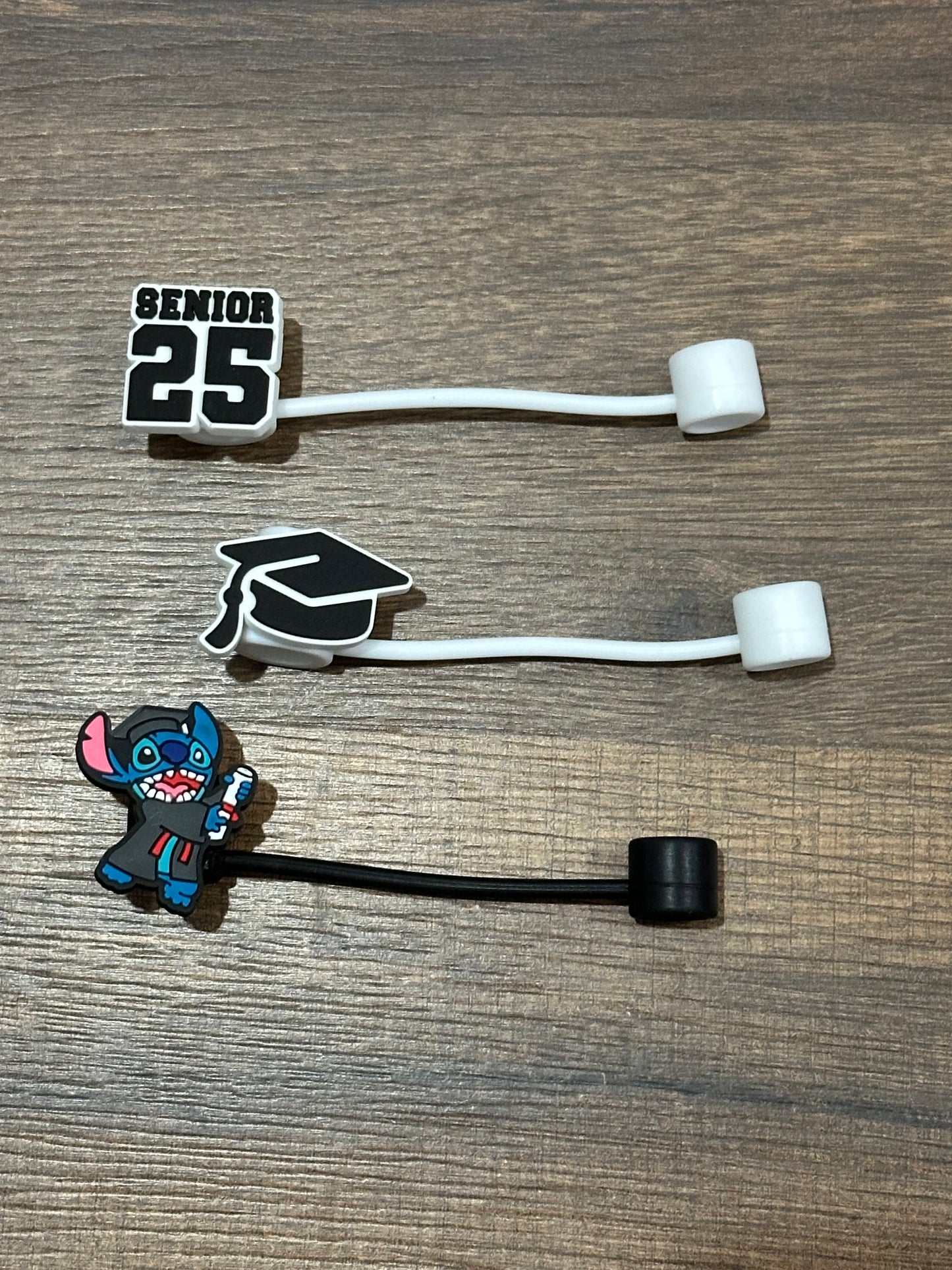 Graduation Silicone Straw Toppers