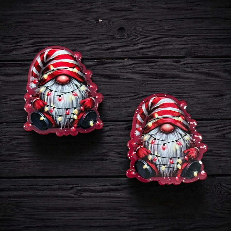 Christmas Gnome Glitter Acrylic Flatback
