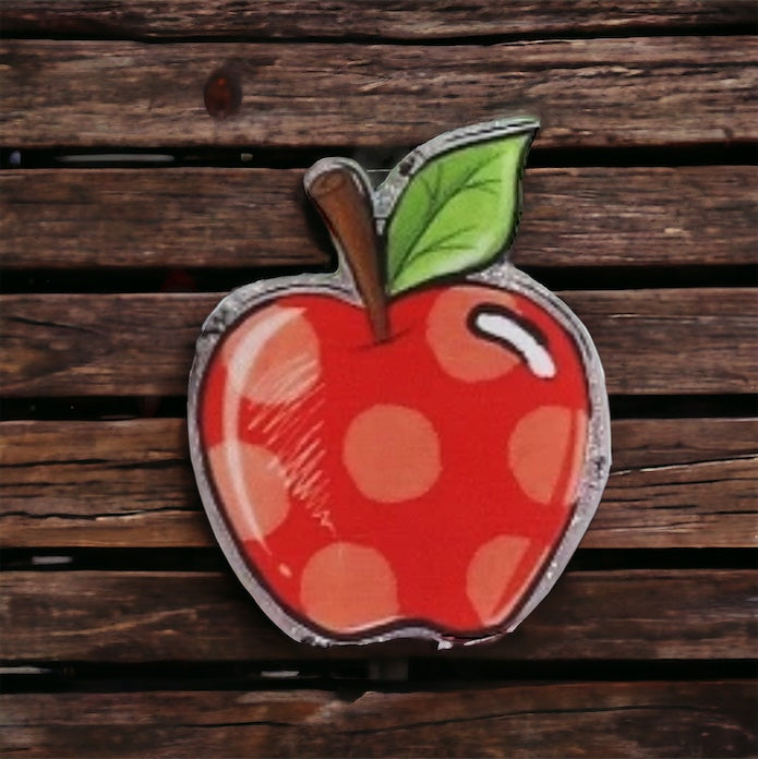 Apple Teacher Acrylic Flatback Glitter