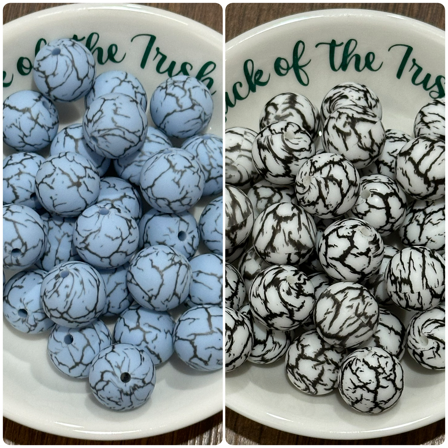 15mm Crackle Silicone Beads