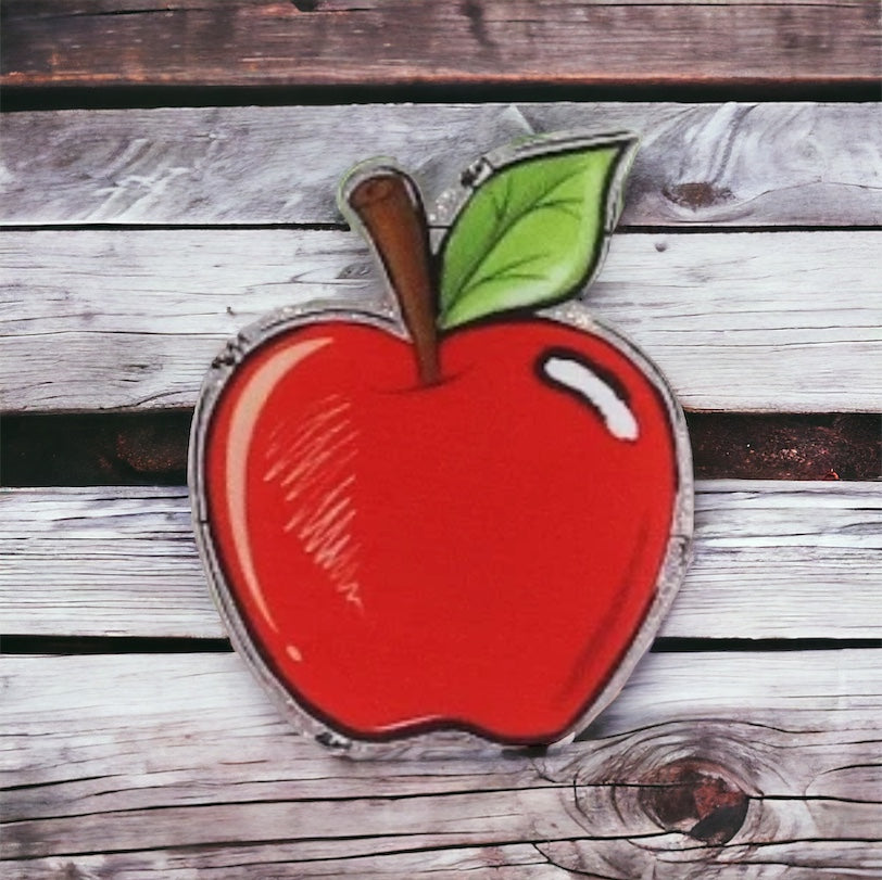 Apple Teacher Acrylic Flatback Glitter