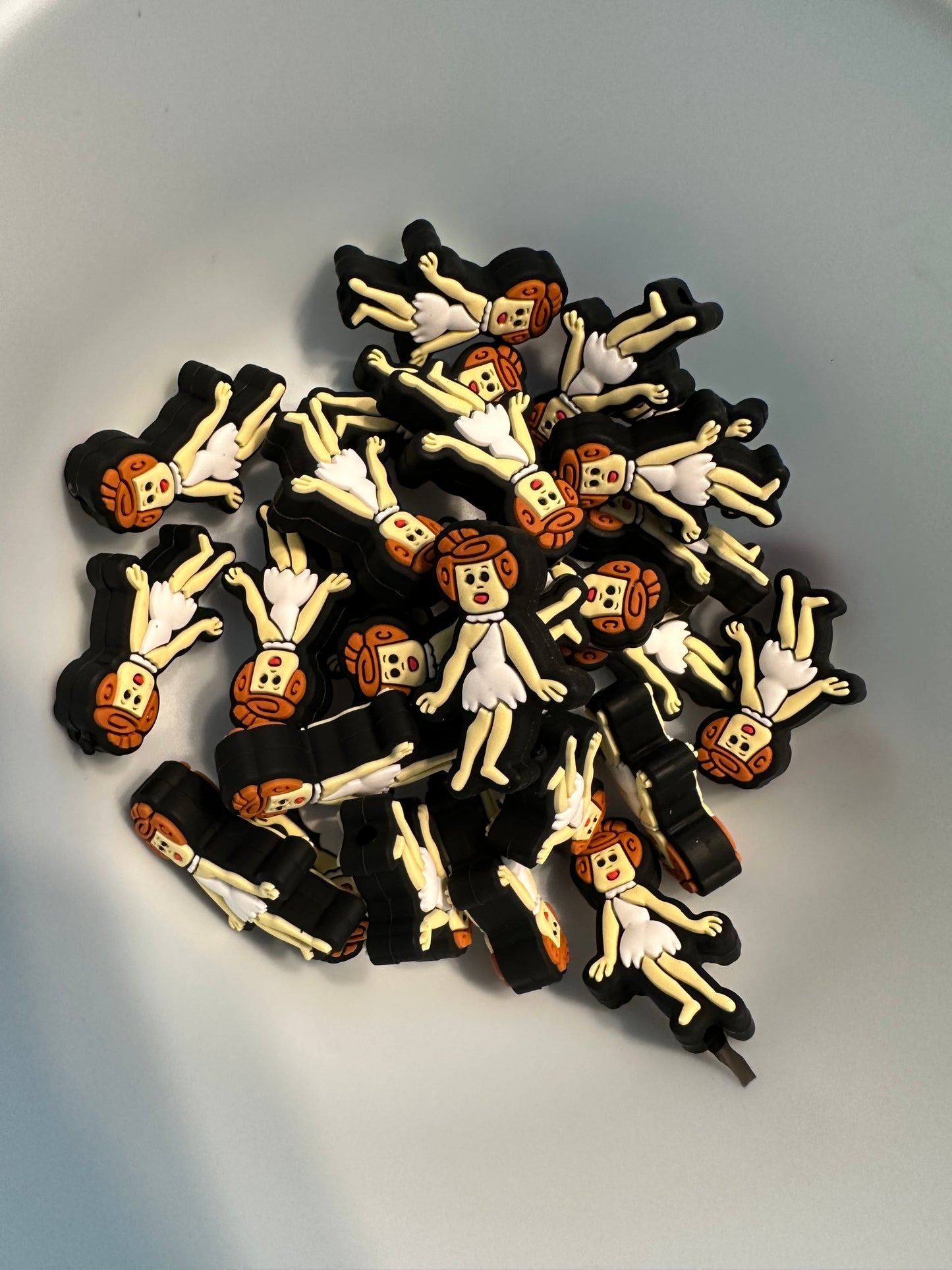 Cartoon Lady Silicone Focal Bead
