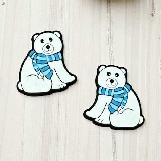 Christmas Winter Polar Bear Silicone Focal Bead