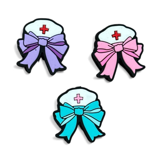 Nurse Medical Bow Hat Silicone Focal Bead