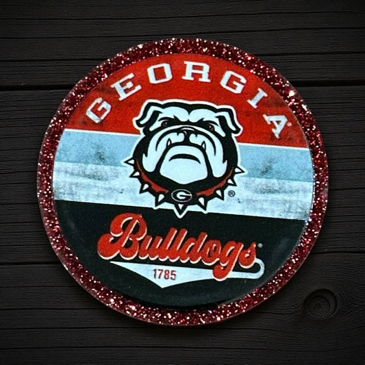 Georgia Dog Football Glitter Flatback