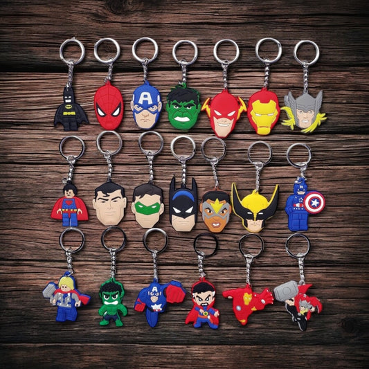 Super Hero Silicone Keychains Set of 20