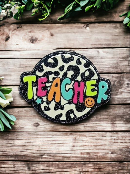 Teacher Acrylic Flatback Glitter