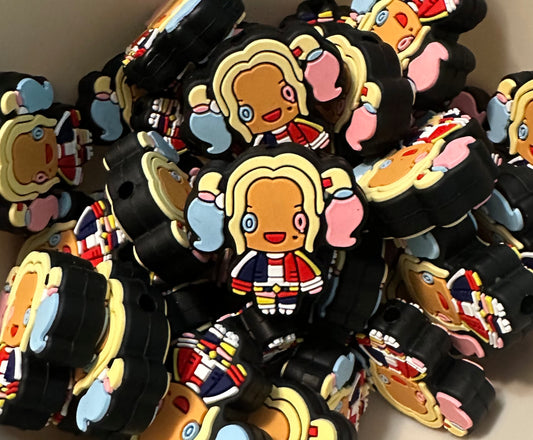 Cartoon Harley Quinn Silicone Focal Bead