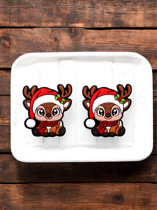 Christmas Reindeer Silicone Focal Bead