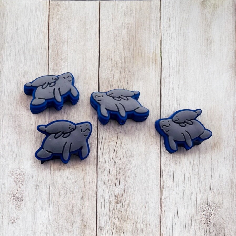 Manatee Ocean Silicone Focal Bead