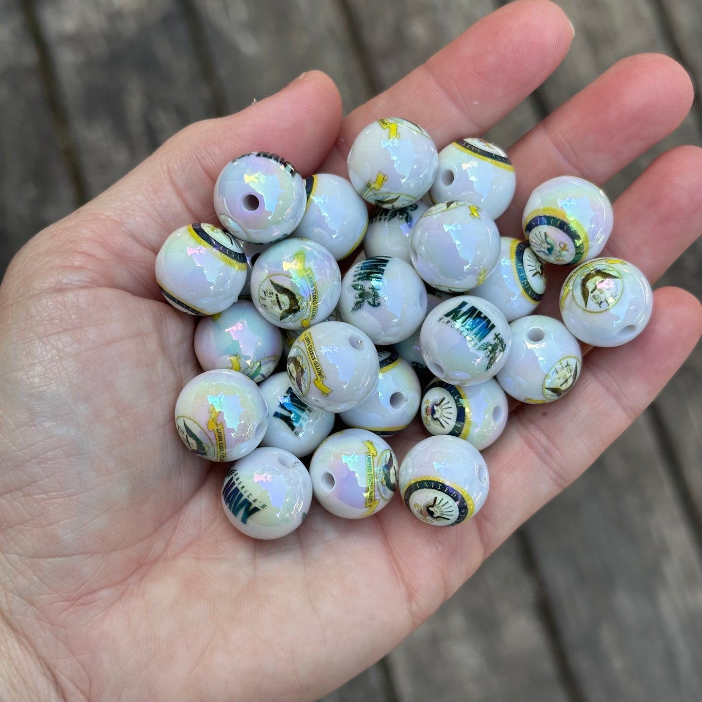 Military 16mm Acrylic Beads