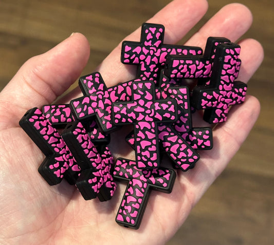 Cross Western Silicone Focal Bead