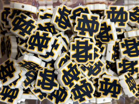 College Football Notre Dame Silicone Focal Bead