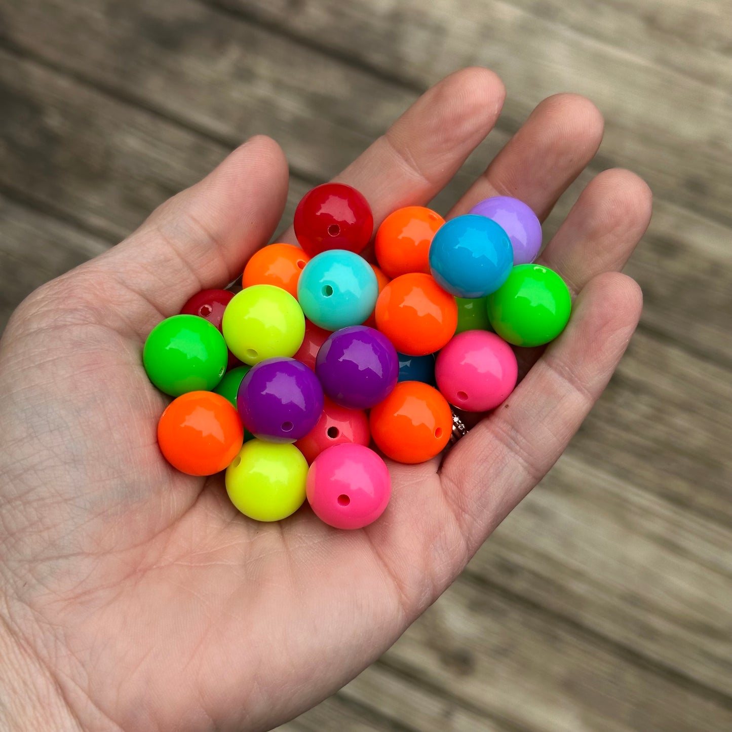 16mm Acrylic Neon Beads Mix