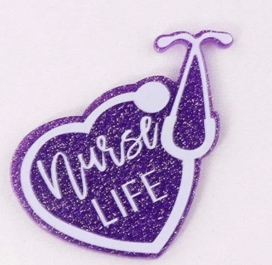 Nurse Life Acrylic Flatback Glitter