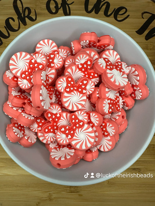 Mouse Heart Christmas Valentine Soft PVC Focal Bead