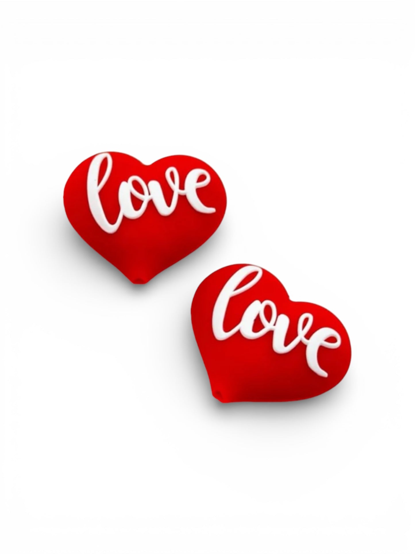 Valentine Heart Love 3D Silicone Focal Bead