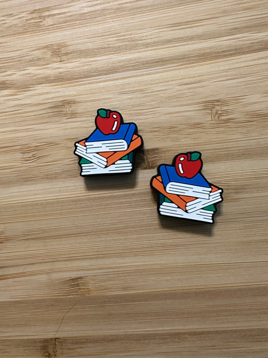 Teacher Books Apple Silicone Focal Bead
