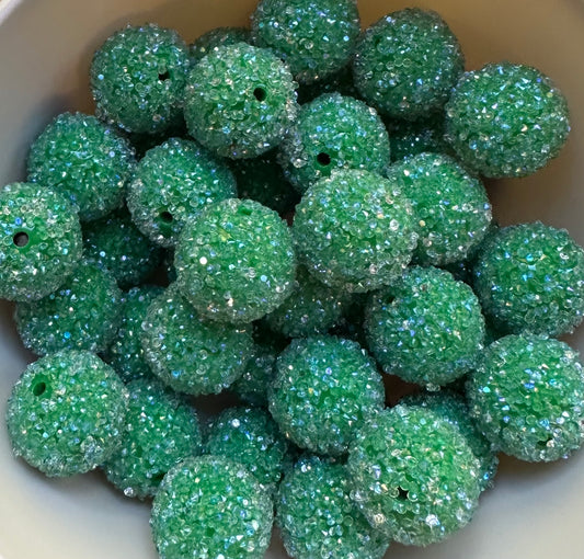 20mm Sugar Beads Green 10 count