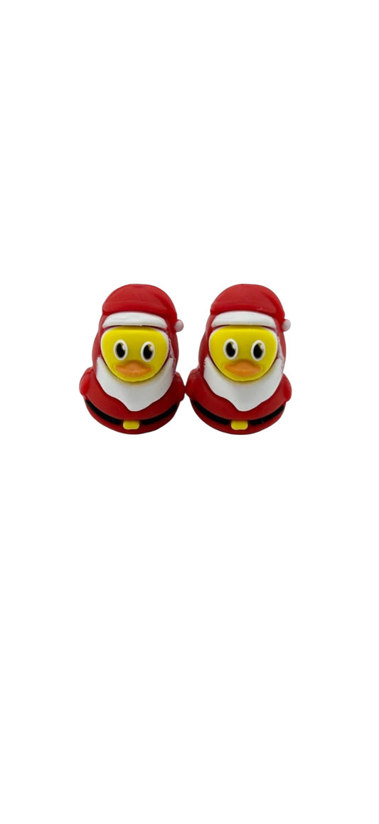 Christmas Santa Duck 3D Silicone Focal Bead