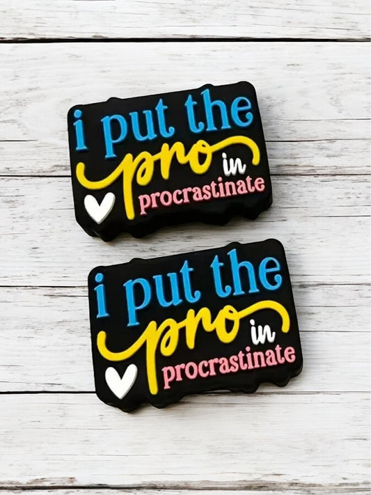 Pro in Procrastination Silicone Focal Bead