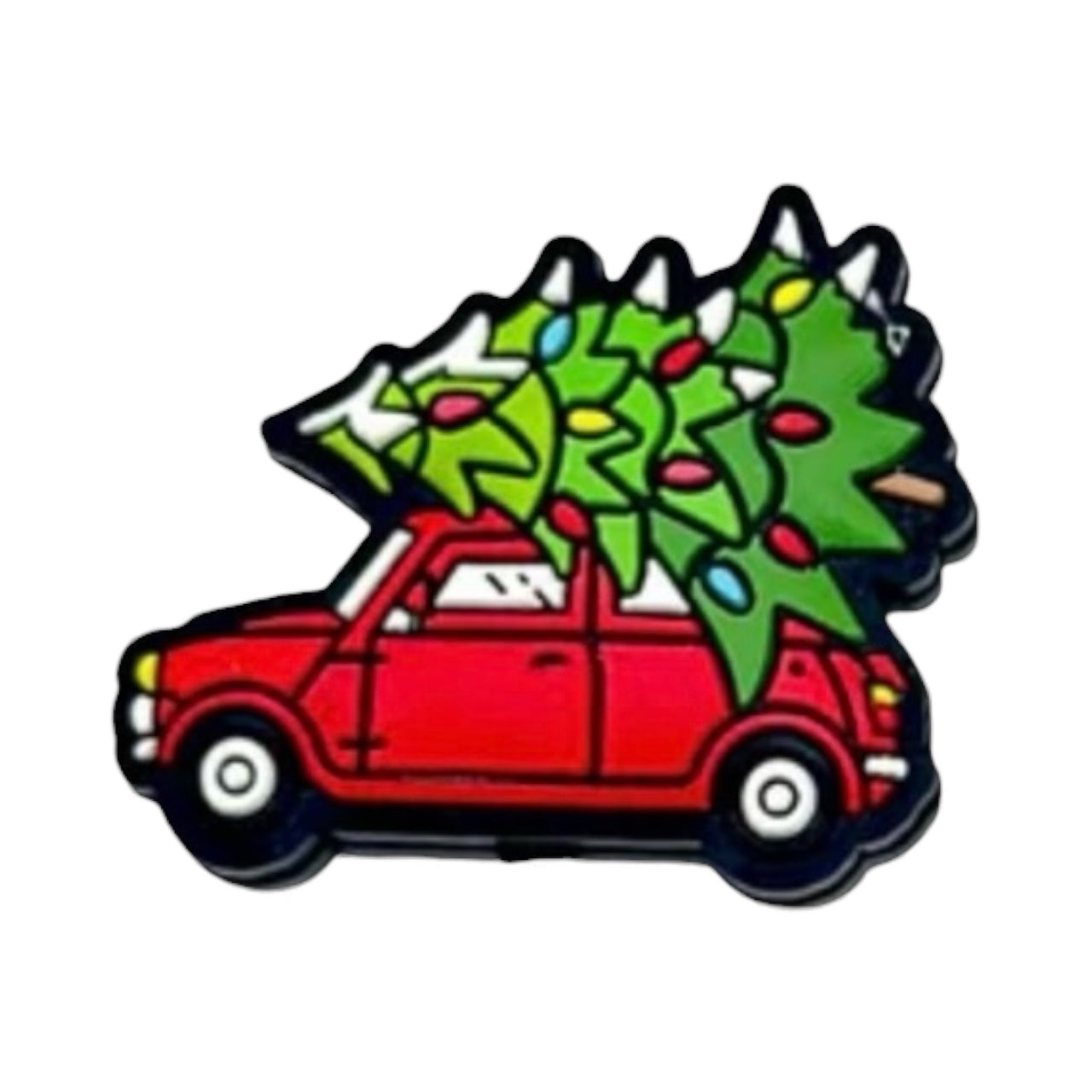 Christmas Red Truck Car Tree Silicone Focal Bead