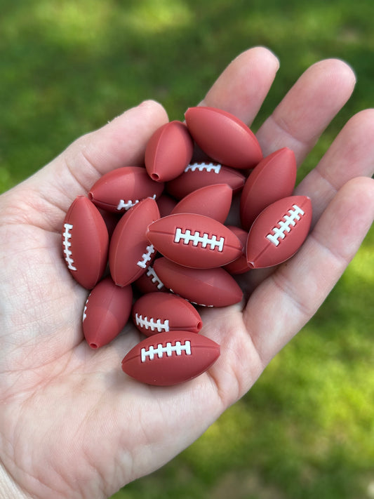 3D Football Silicone Focal Bead