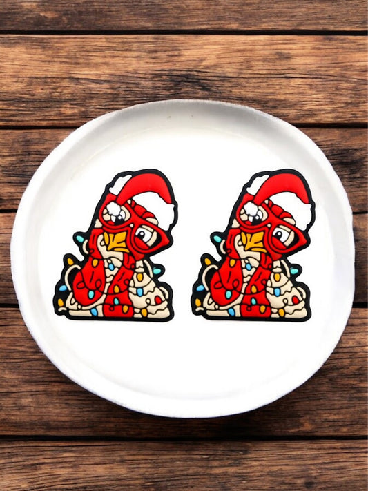 Christmas Chicken Silicone Focal Bead