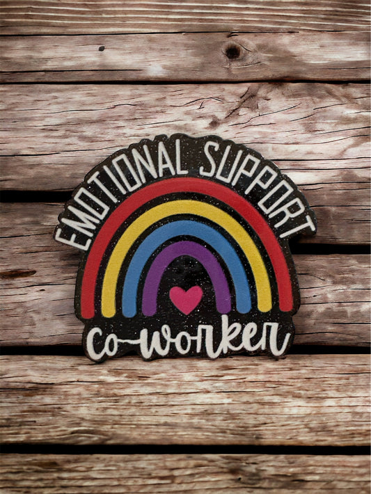 Emotional Support Coworker Acrylic Flatback Glitter