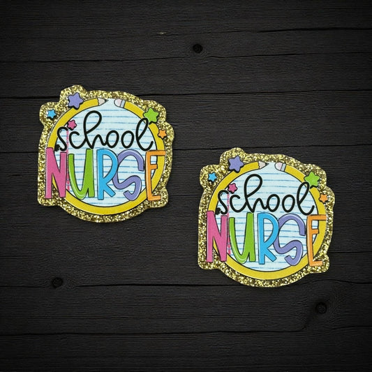 School Nurse Glitter Acrylic Flatback