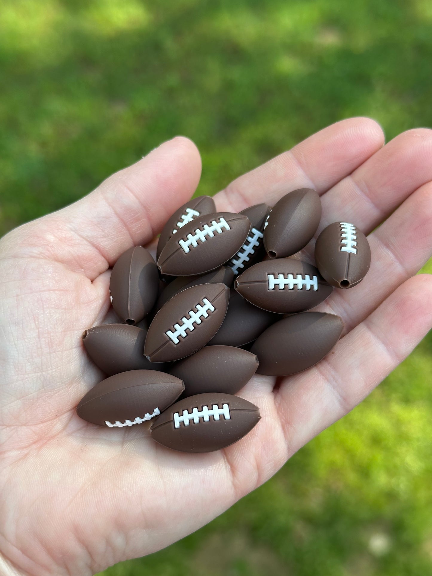 3D Football Silicone Focal Bead