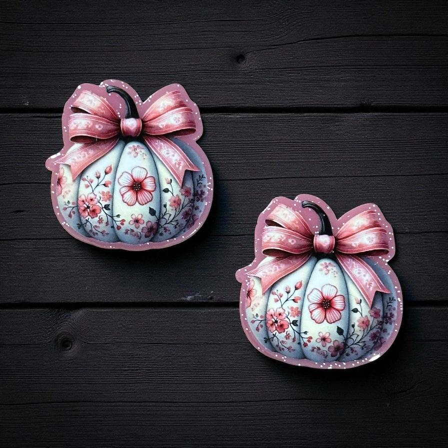 Pumpkin Fall Halloween Glitter Acrylic Flatback