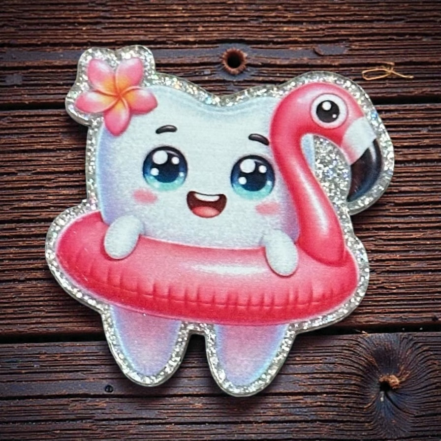 Dental Tooth Glitter Acrylic Flatback