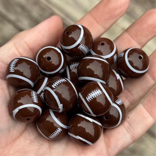 20mm Acrylic Football Beads