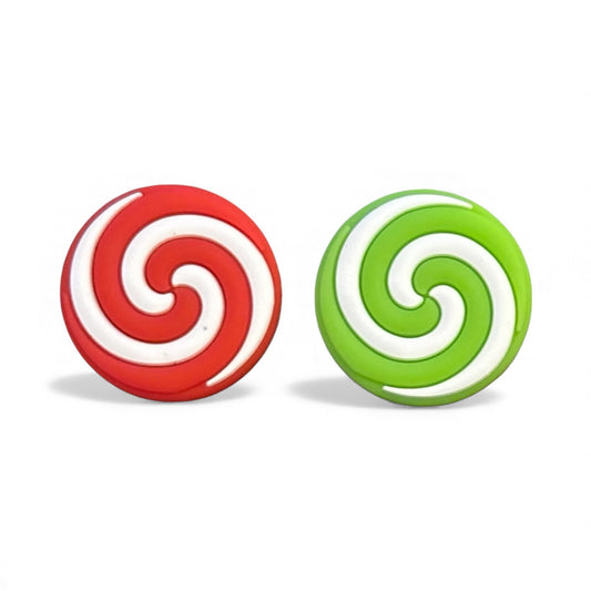 Christmas Candy Swirl Silicone Focal Bead