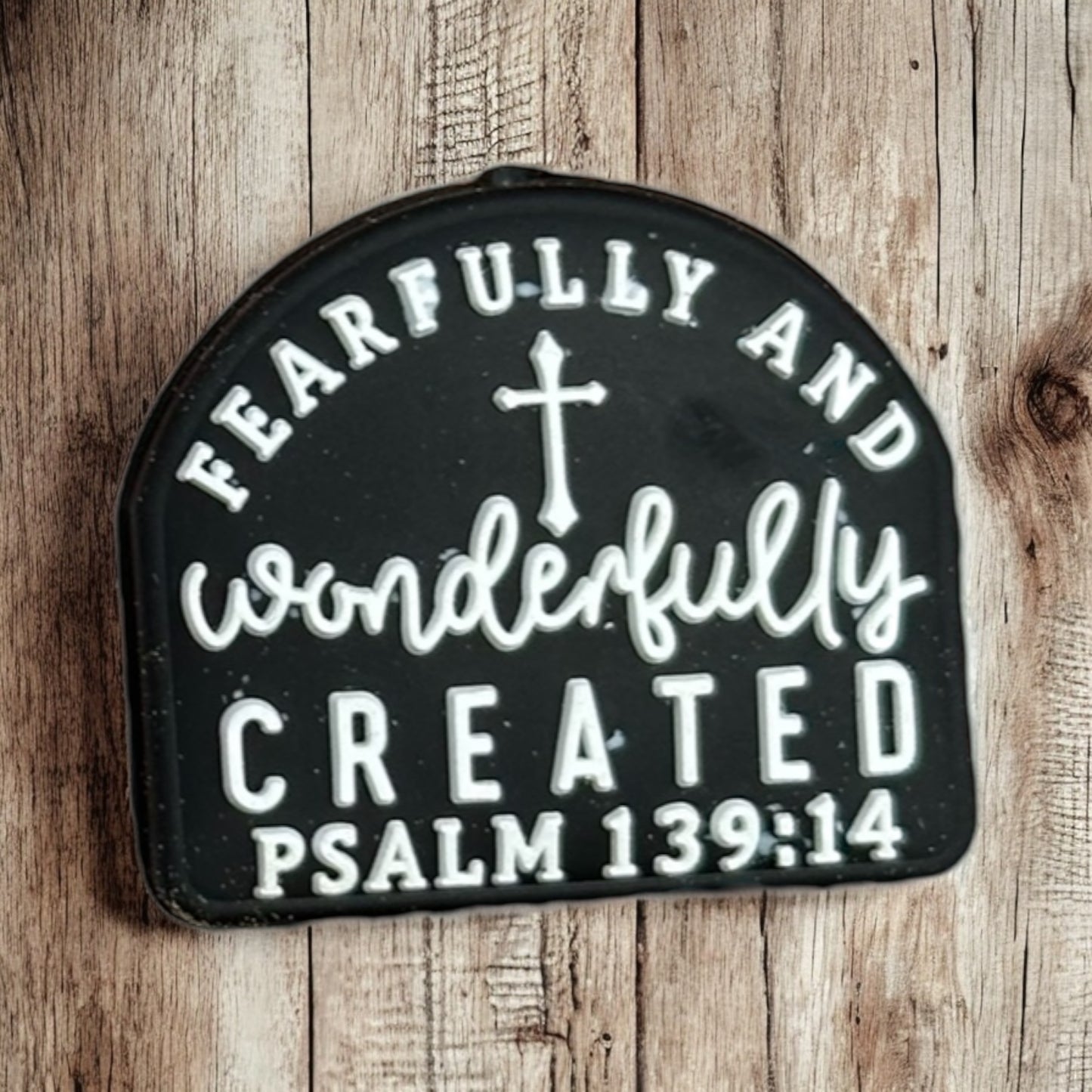 Faith Bible God Created Silicone Focal Bead