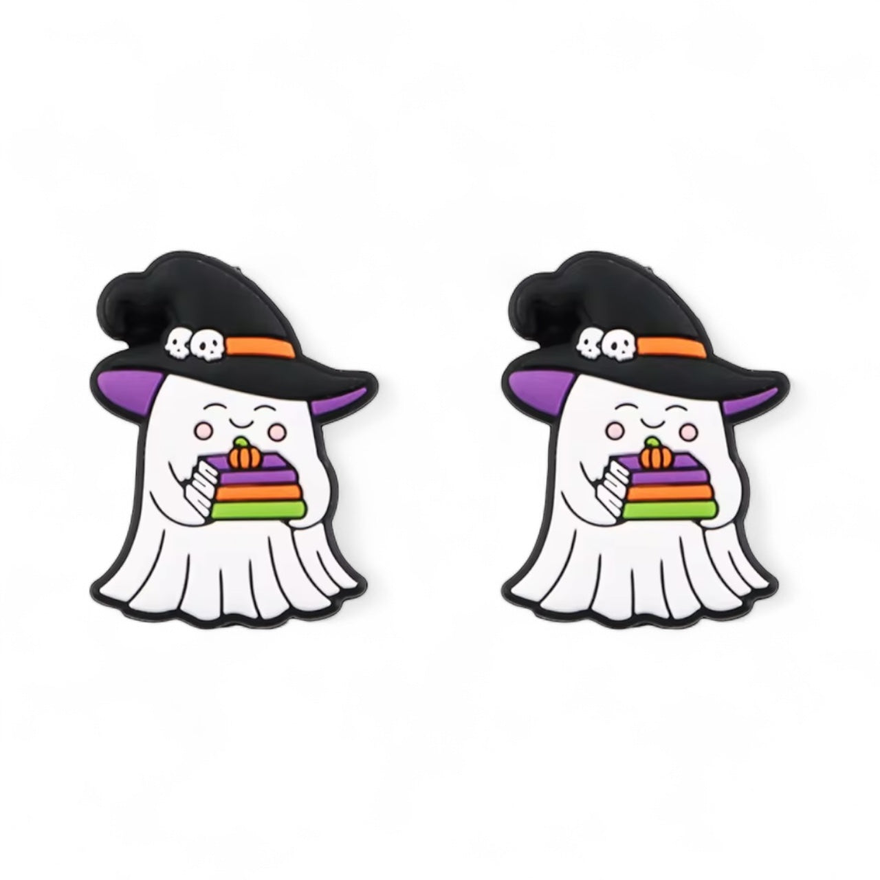 Halloween Ghost Books Silicone Focal Bead