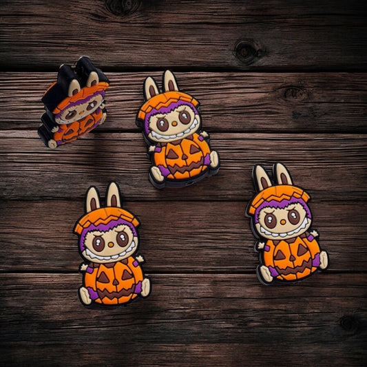 Labubu Halloween Pumpkin Silicone Focal Bead