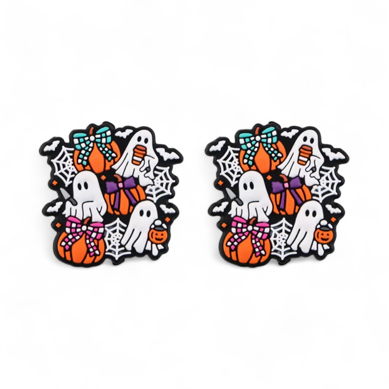 Halloween Ghosts Pumpkin Silicone Focal Bead