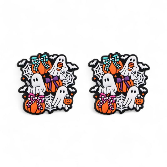Halloween Ghosts Pumpkin Silicone Focal Bead
